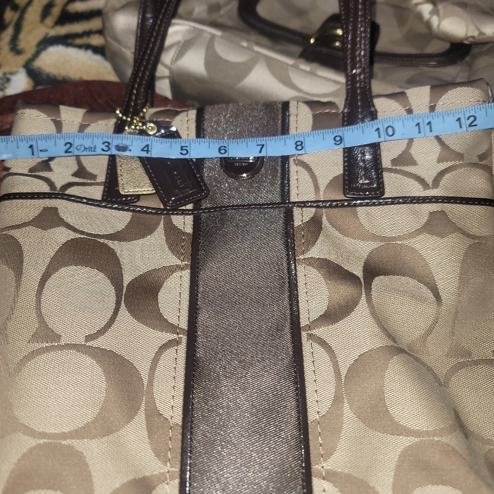 Coach Signature Stripe Satchel Bag Purse Handbag H1380-F25771 - Picture 11 of 15